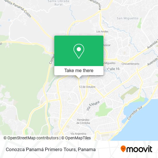 Conozca Panamá Primero Tours map
