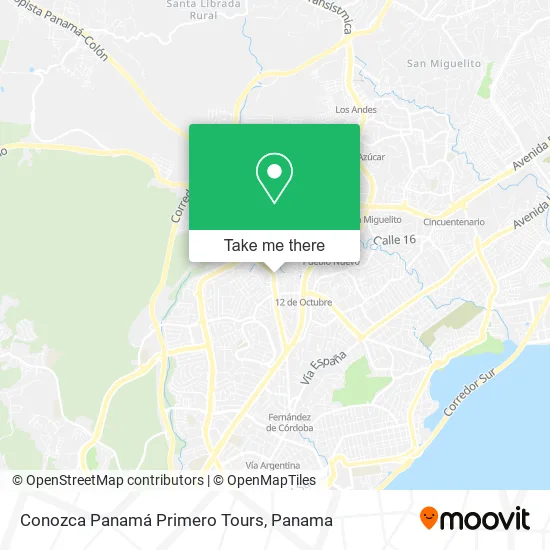 Conozca Panamá Primero Tours map