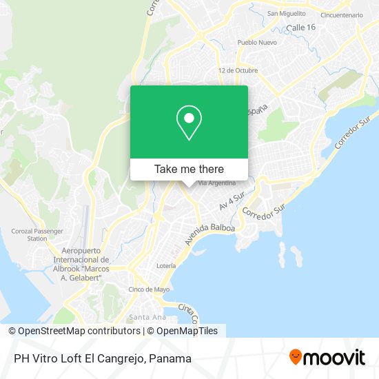PH Vitro Loft El Cangrejo map
