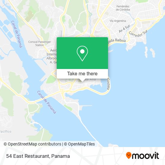 54 East Restaurant map