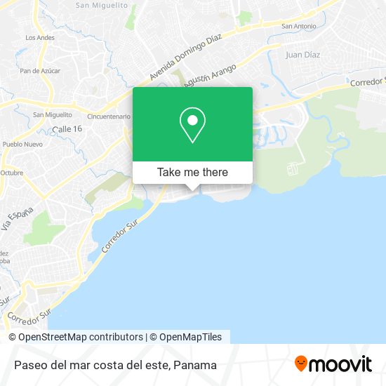 Paseo del mar  costa del este map