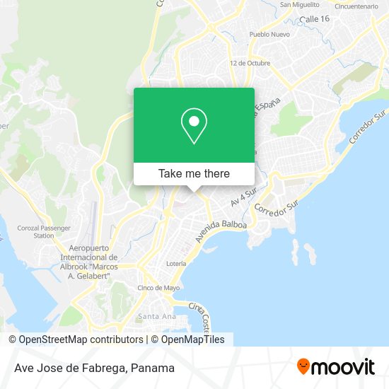 Mapa de Ave  Jose de Fabrega
