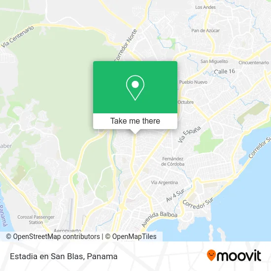 Estadia en San Blas map