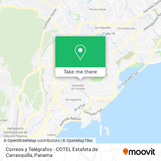 Correos y Telégrafos - COTEL Estafeta de Carrasquilla map