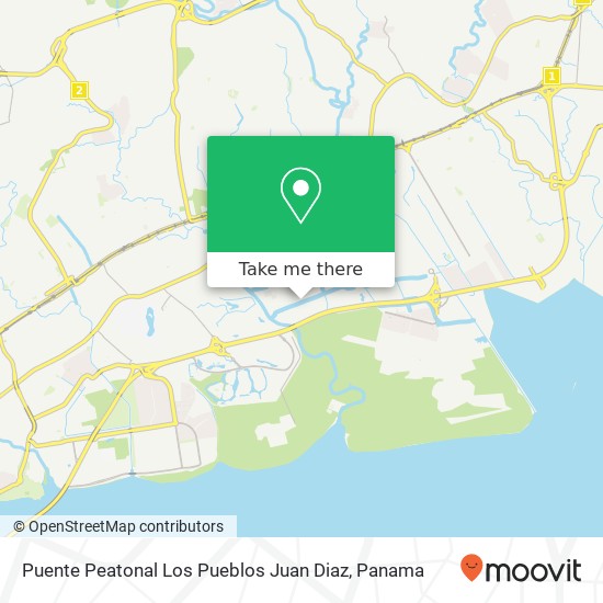 Puente Peatonal Los Pueblos Juan Diaz map