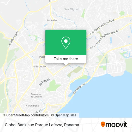 Mapa de Global Bank suc.Parque Lefevre