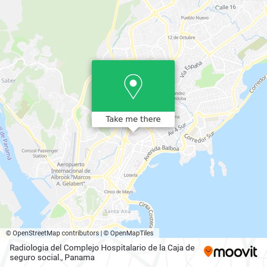 Radiologia del Complejo Hospitalario de la Caja de seguro social. map