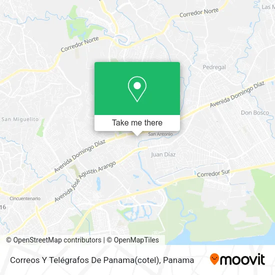 Mapa de Correos Y Telégrafos De Panama(cotel)