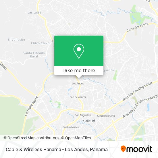 Cable & Wireless Panamá - Los Andes map