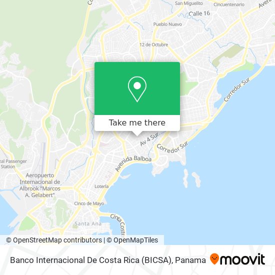 Banco Internacional De Costa Rica (BICSA) map