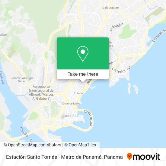 Mapa de Estación Santo Tomás - Metro de Panamá