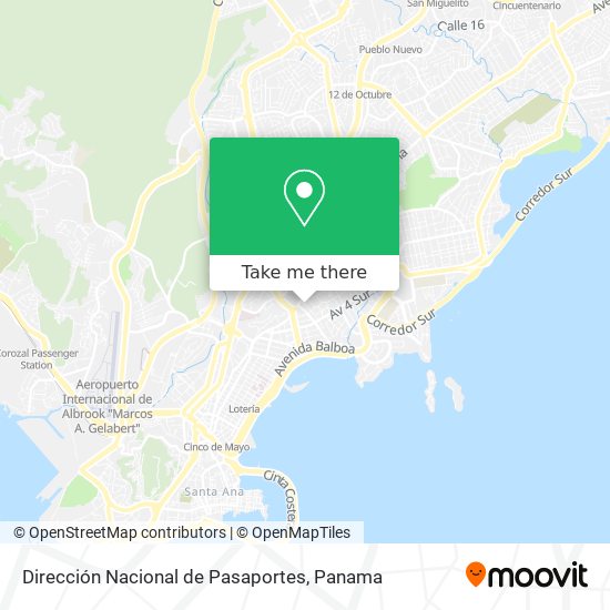 Dirección Nacional de Pasaportes map