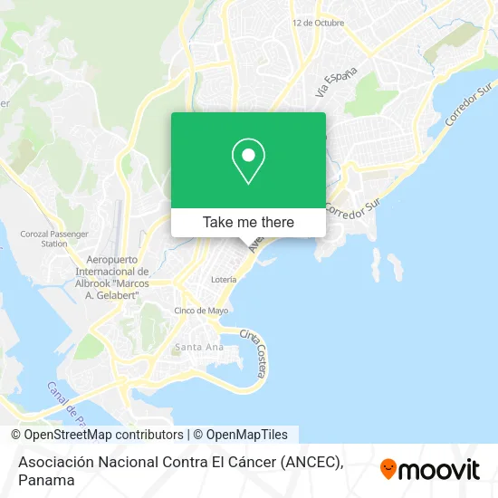 Mapa de Asociación Nacional Contra El Cáncer (ANCEC)