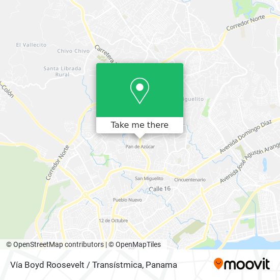 Mapa de Vía Boyd Roosevelt / Transístmica