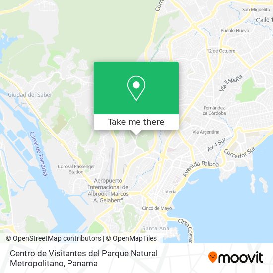Centro de Visitantes del Parque Natural Metropolitano map
