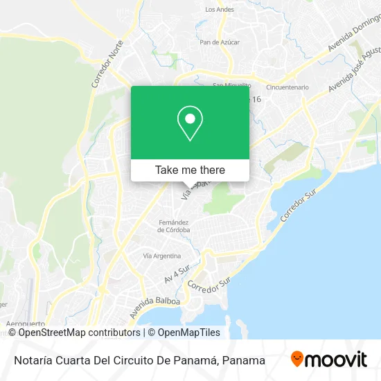 Mapa de Notaría Cuarta Del Circuito De Panamá