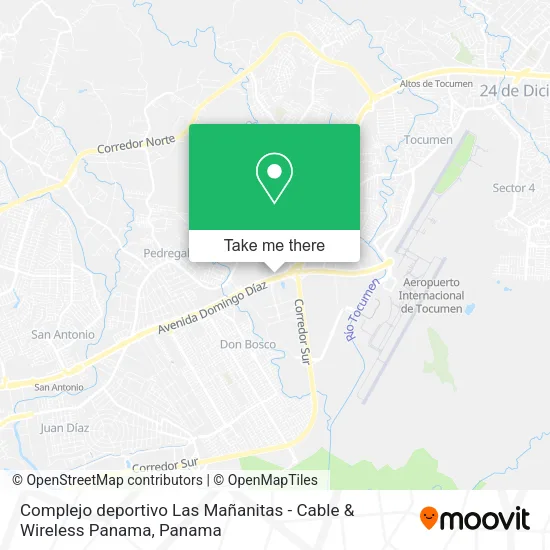Mapa de Complejo deportivo Las Mañanitas - Cable & Wireless Panama