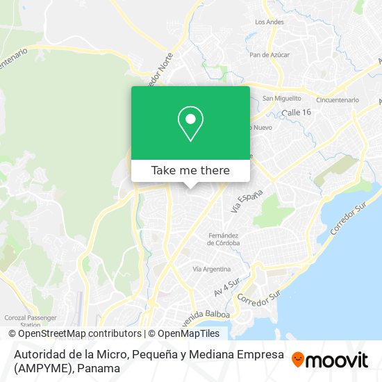 Autoridad de la Micro, Pequeña y Mediana Empresa (AMPYME) map