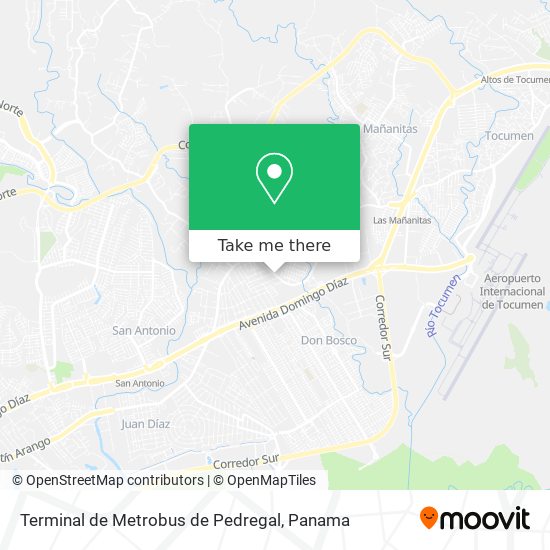 Mapa de Terminal de Metrobus de Pedregal