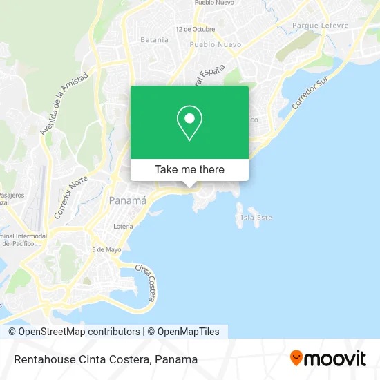 Rentahouse Cinta Costera map