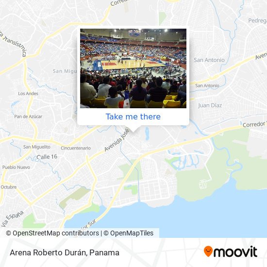Arena Roberto Durán map