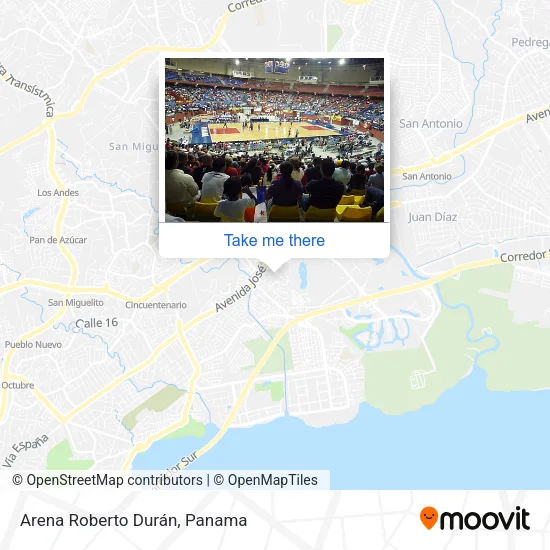 Arena Roberto Durán map