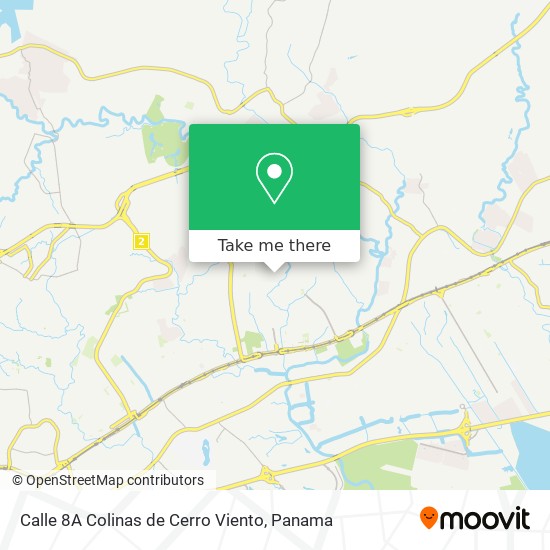 Mapa de Calle 8A Colinas de Cerro Viento