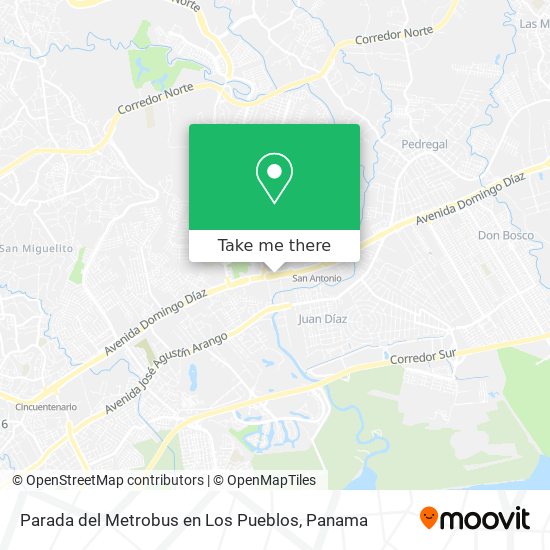 Parada del Metrobus en Los Pueblos map