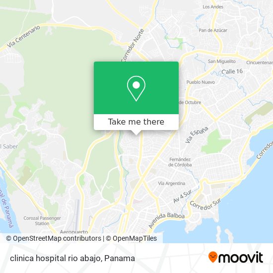 Mapa de clinica hospital rio abajo