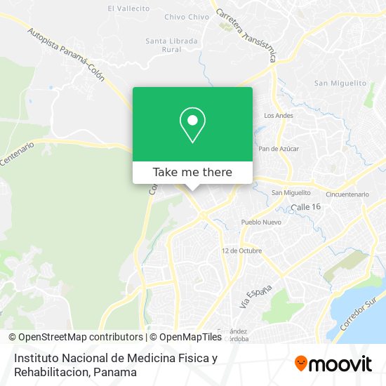 Instituto Nacional de Medicina Fisica y Rehabilitacion map