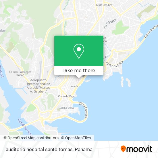 auditorio hospital santo tomas map