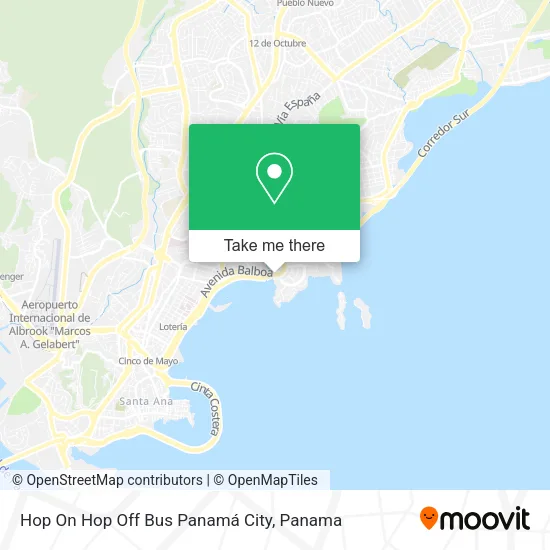 Mapa de Hop On Hop Off Bus Panamá City