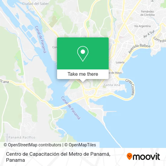 Mapa de Centro de Capacitación del Metro de Panamá