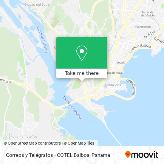 Mapa de Correos y Telégrafos - COTEL Balboa