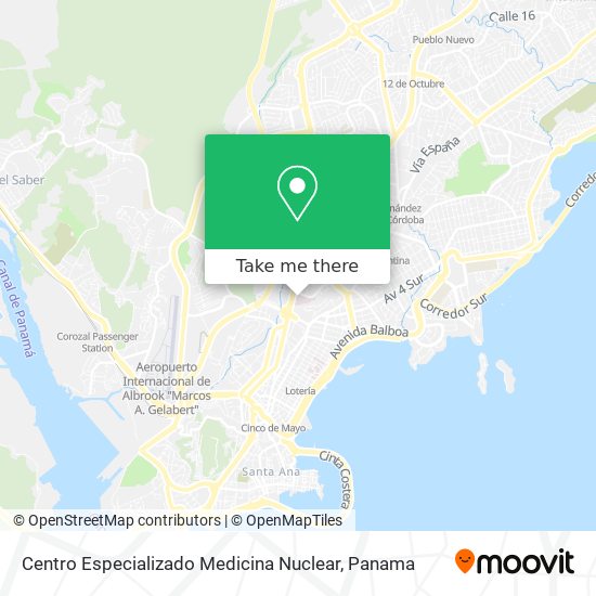 Mapa de Centro Especializado Medicina Nuclear