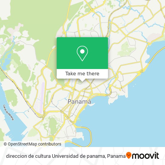direccion de cultura Universidad de panama map