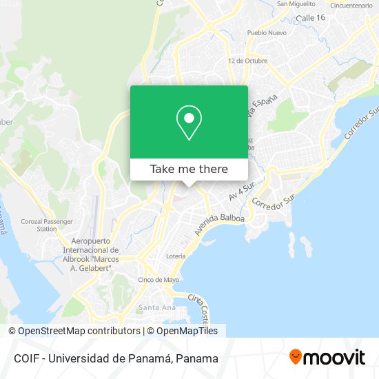 COIF -  Universidad de Panamá map