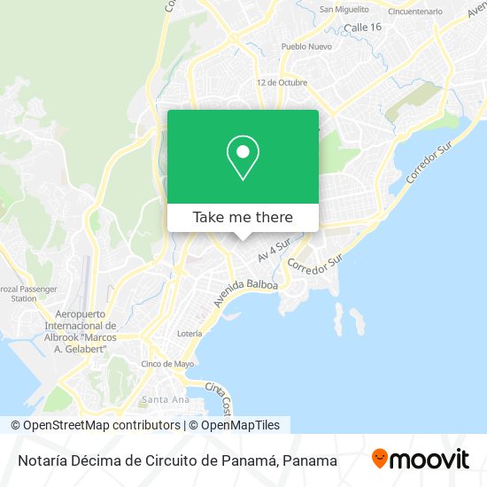 Notaría Décima de Circuito de Panamá map