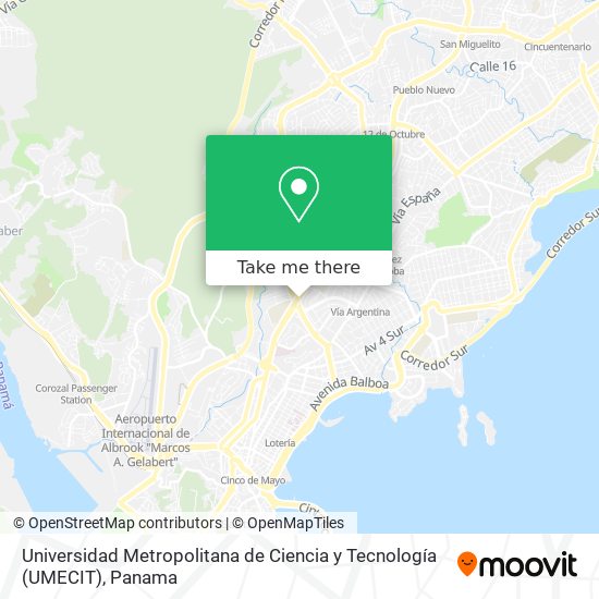 Universidad Metropolitana de Ciencia y Tecnología (UMECIT) map