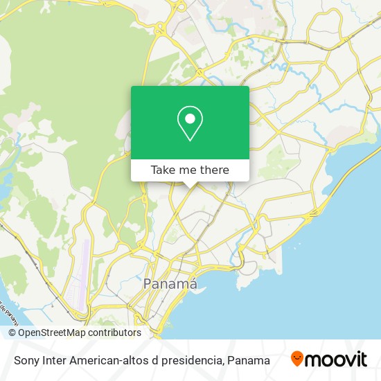 Sony Inter American-altos d presidencia map