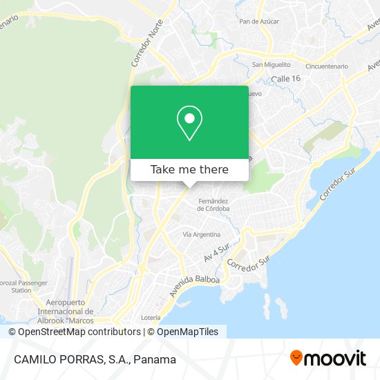 CAMILO PORRAS, S.A. map