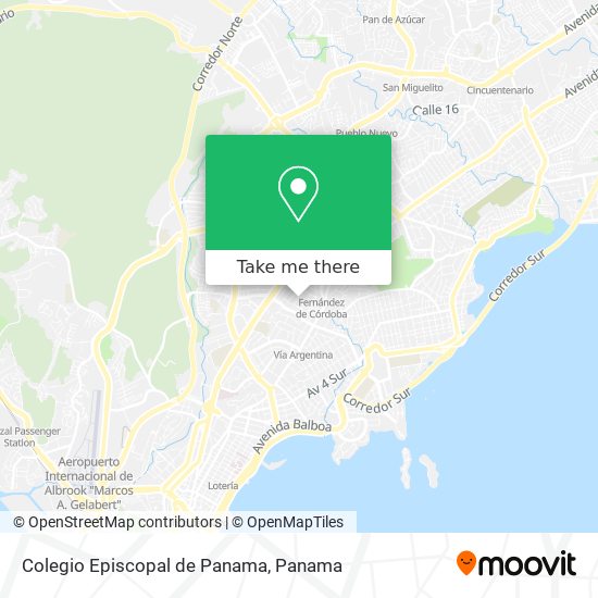 Mapa de Colegio Episcopal de Panama