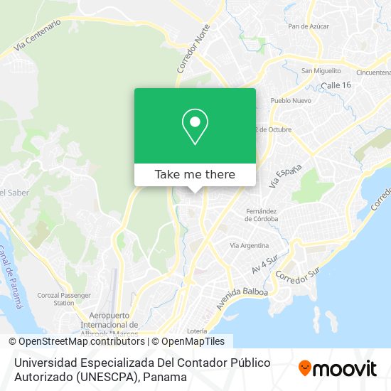 Universidad Especializada Del Contador Público Autorizado (UNESCPA) map