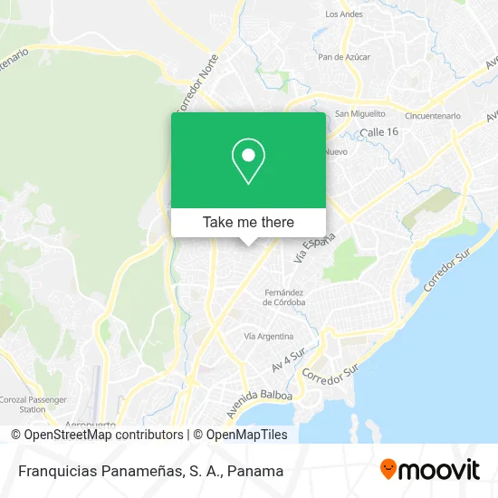 Mapa de Franquicias Panameñas, S. A.