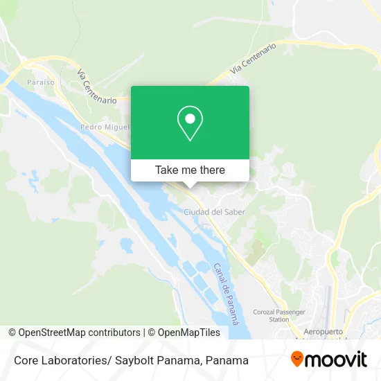 Mapa de Core Laboratories/ Saybolt Panama