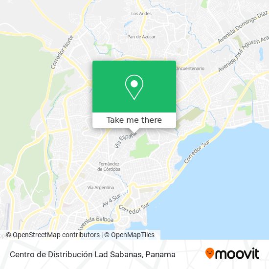 Centro de Distribución Lad Sabanas map