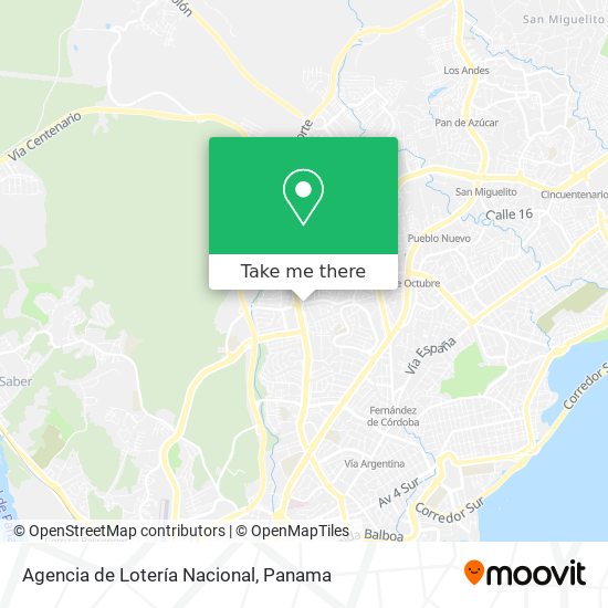 Agencia de Lotería Nacional map