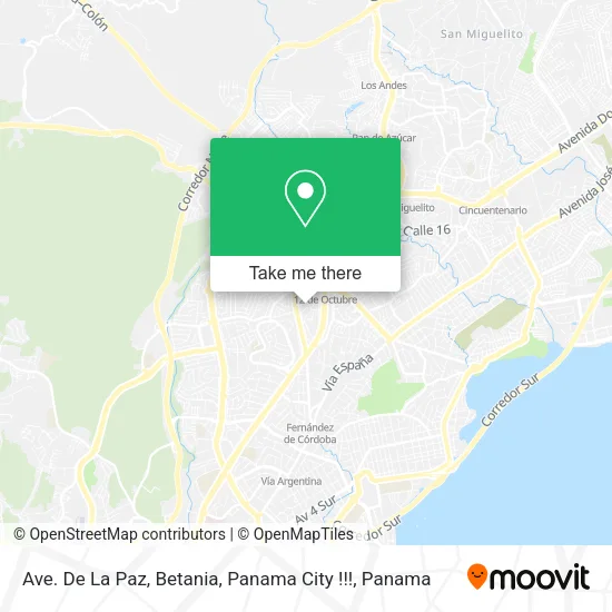 Ave. De La Paz, Betania, Panama City !!! map