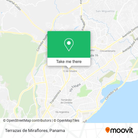 Terrazas de Miraflores map