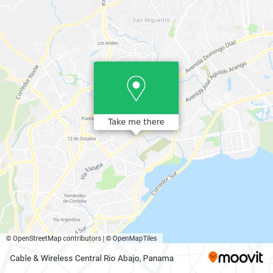 Cable & Wireless Central Rio Abajo map
